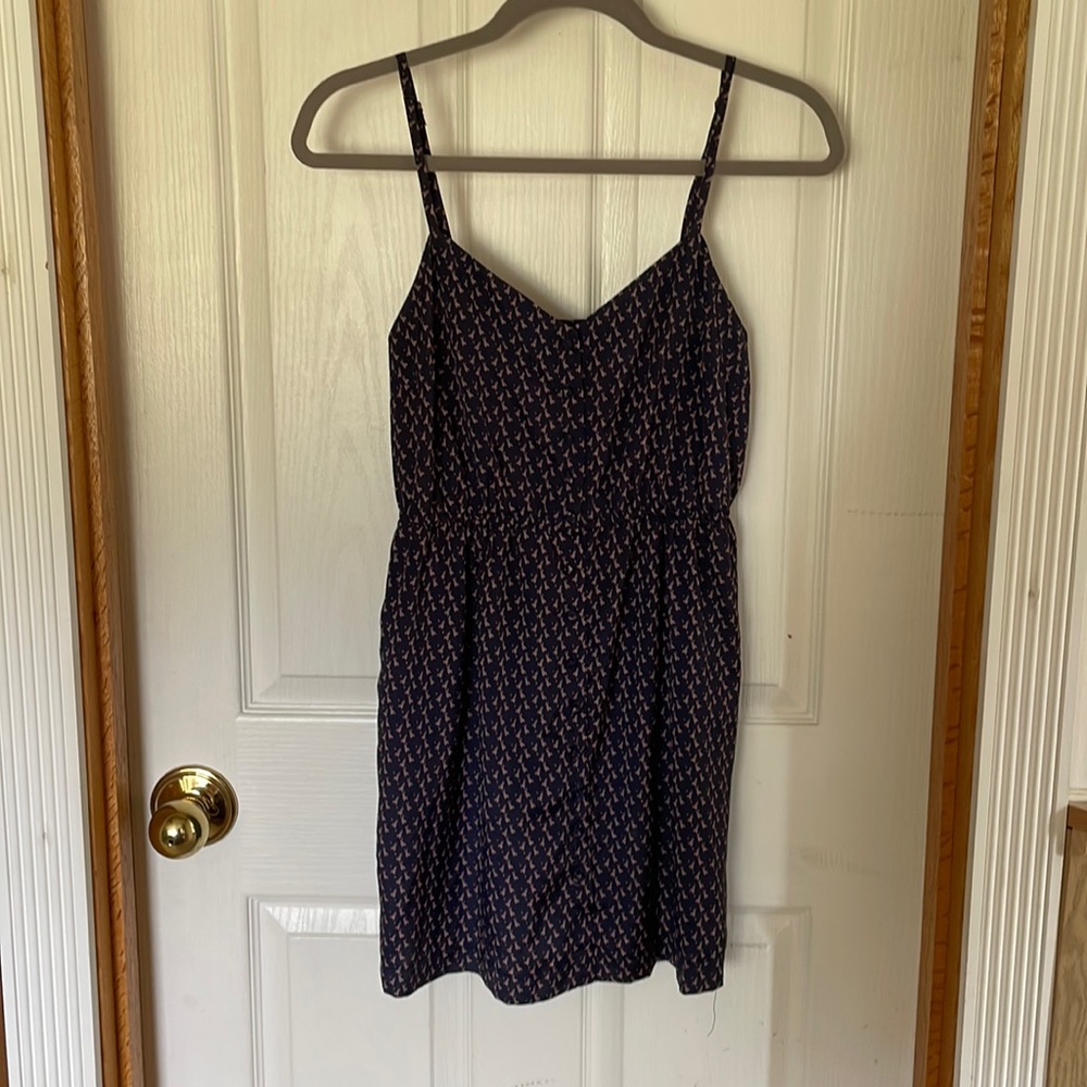 M Forever 21 Sundress w/ Pockets - Navy blue with pale pink bow print